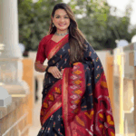 Ekat Printed Art Silk Saree in Black