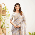 Mayuri Maheswari Saree - Grey and Yellow