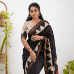Mayuri Maheswari Saree - Black and Off White