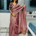 Beautiful Designer Party Wear Crush Tissue Silk Saree