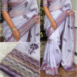 Lavender Pure Tani Shani Silk Saree