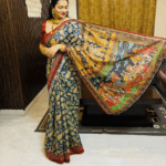 Beautiful Raas Leela Kalamkari Saree - Image 3