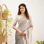 Mayuri Maheswari Saree - Grey and Yellow - Image 2