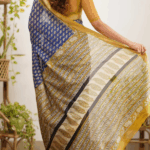 Mayuri Maheswari Saree - Ink Blue and Mustard - Image 2