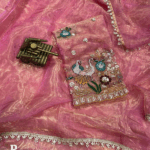 Baby Pink Soft Pure Soft Liquid Organza Saree - Image 2