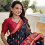 Ekat Printed Art Silk Saree in Black - Image 3