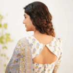 Mayuri Maheswari Saree - Grey and Yellow - Image 3