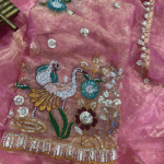 Baby Pink Soft Pure Soft Liquid Organza Saree - Image 3