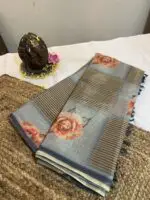 Designer Semi Tissue Saree  -  Silver Chalice